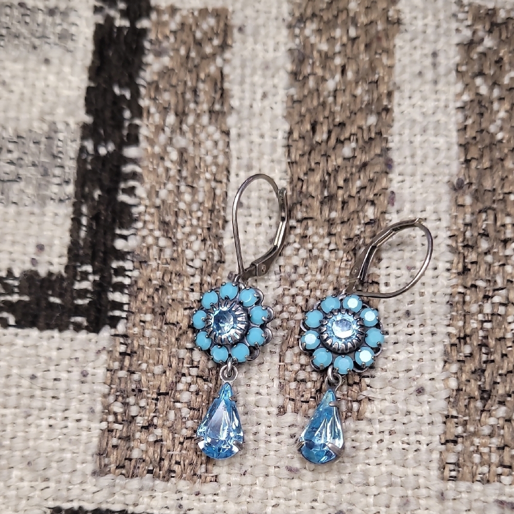 Radiant Blue Sapphire Stud Earrings with Sterling Silver Setting